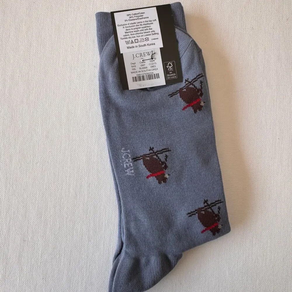 J.Crew Women's Winter Skiing Bear  Crew Style Socks NWT